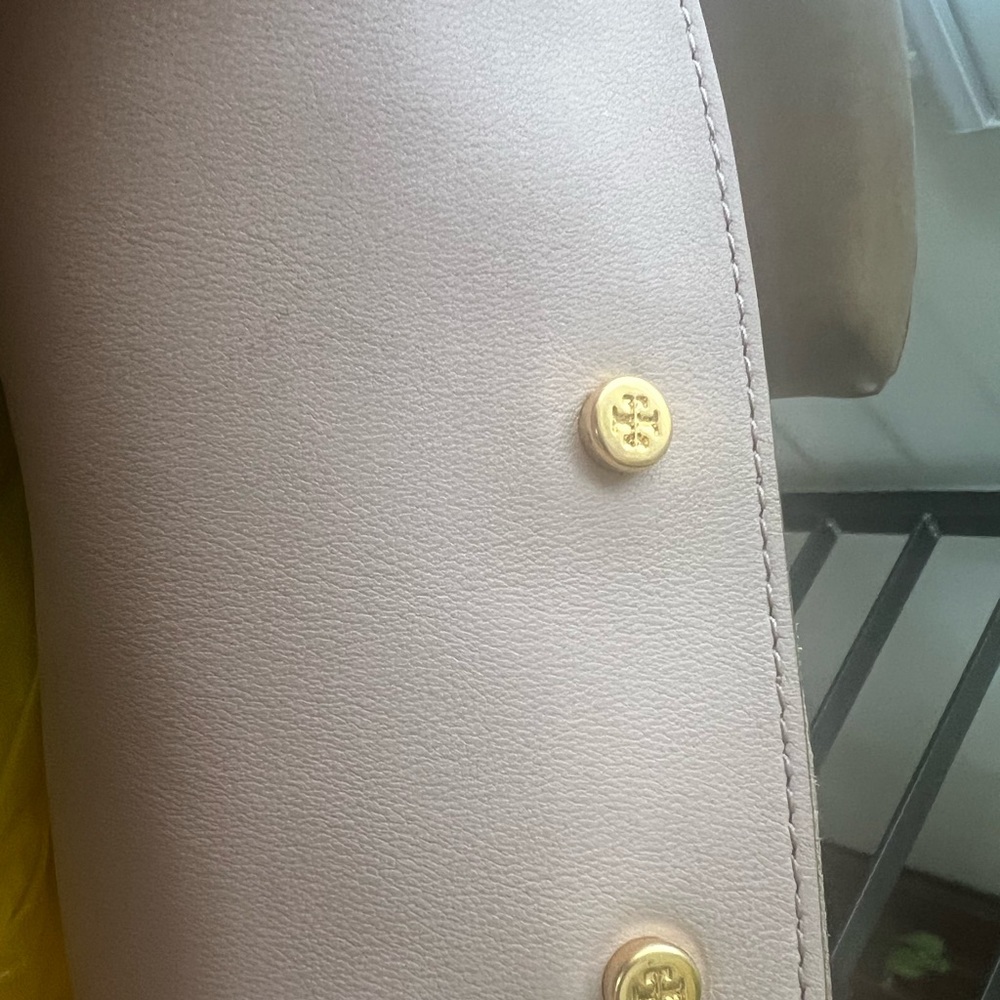 🔥 Tory Burch Lee Radziwill Double Satchel Bag Purse mallow - Picture 4 of 11
